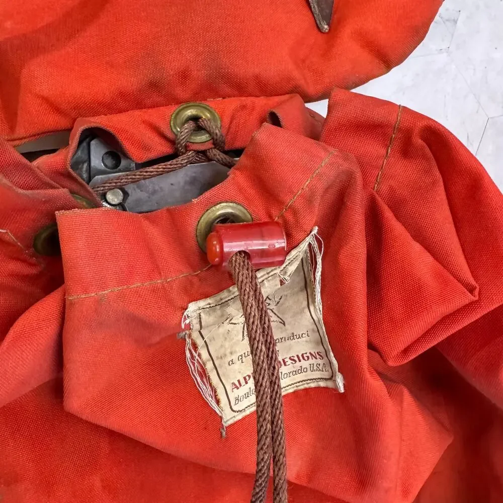Vintage Alpine Designs Sport Backpack Boulder CO Red Leather Bottom Hiking USA